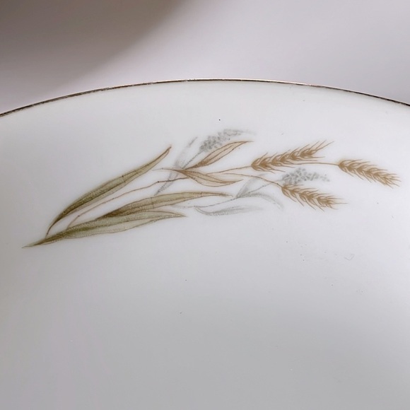 Mid-Century Fine China Porcelain Soup Bowls Japan Wheat Pattern 9046 Tan Golden - Picture 7 of 11